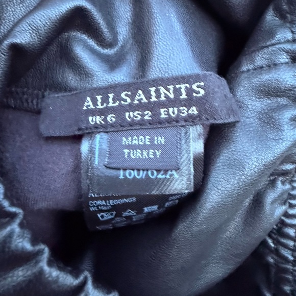 All Saints Black Faux Leather Leggings - Picture 3 of 3